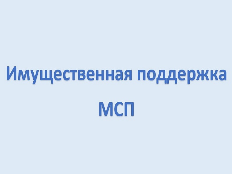 ИМУЩЕСТВЕННАЯ ПОДДЕРЖКА МСП.